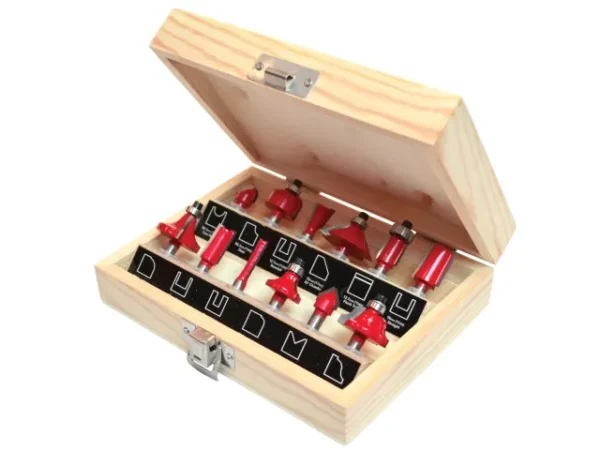 Faithfull 12 Piece Router Bit Set with 1/4in shank